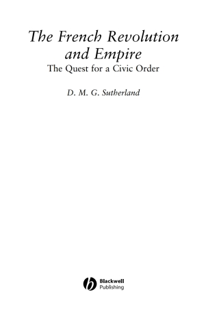 صورة الغلاف: The French Revolution and Empire 1st edition 9780631233626