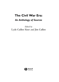 Imagen de portada: The Civil War Era: An Anthology of Sources 1st edition 9781405106900