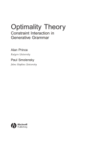 Cover image: Optimality Theory 1st edition 9781405119320