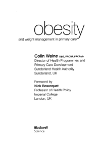 Imagen de portada: Obesity and Weight Management in Primary Care 1st edition 9780632065141