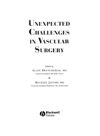 Cover image: Unexpected Challenges in Vascular Surgery 1st edition 9781405134705