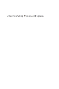 Cover image: Understanding Minimalist Syntax 1st edition 9781405157957