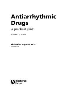 Cover image: Antiarrhythmic Drugs 1st edition 9781405163514