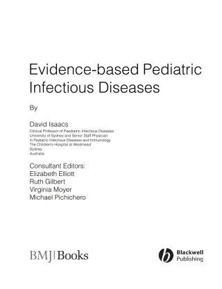 Cover image: Evidence-Based Pediatric Infectious Diseases 1st edition 9781405148580
