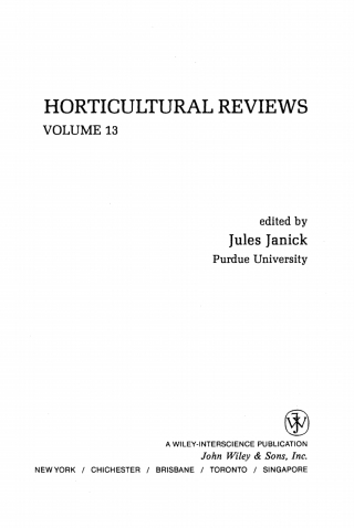 Cover image: Horticultural Reviews 1st edition 9780471574996