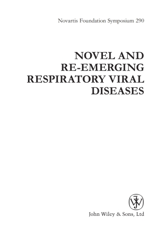 Imagen de portada: Novel and Re-emerging Respiratory Viral Diseases 1st edition 9780470065389