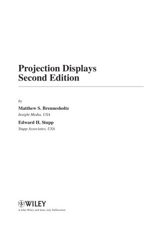 Cover image: Projection Displays 2nd edition 9780470518038
