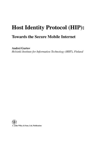 表紙画像: Host Identity Protocol (HIP) 1st edition 9780470997901