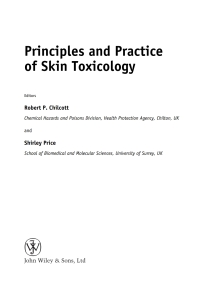 Cover image: Principles and Practice of Skin Toxicology 1st edition 9780470511725