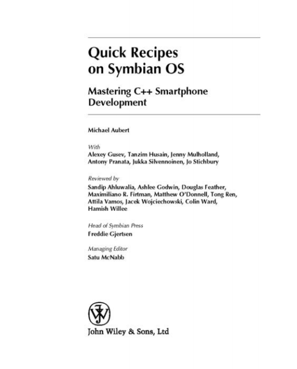 Quick Recipes on Symbian OS  1st Edition eBook