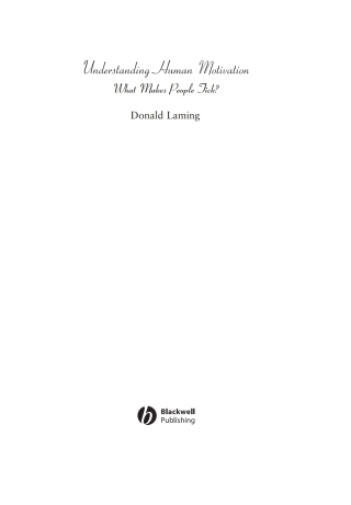 Cover image: Understanding Human Motivation 1st edition 9780631219828