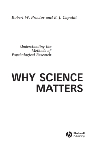 Cover image: Why Science Matters 1st edition 9781405130493