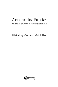 Cover image: Art and Its Publics 1st edition 9780631230465