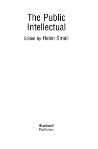 Cover image: The Public Intellectual 1st edition 9780631231974