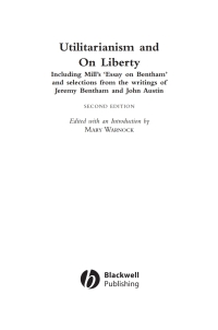 Cover image: Utilitarianism and On Liberty 2nd edition 9780631233527
