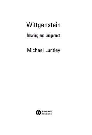 Imagen de portada: Wittgenstein 1st edition 9781405102421