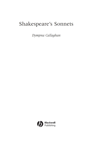 Cover image: Shakespeare's Sonnets 1st edition 9781405113984