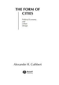 Cover image: The Form of Cities 1st edition 9781405116404