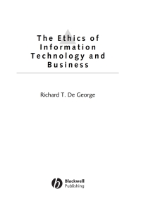 Imagen de portada: The Ethics of Information Technology and Business 1st edition 9780631214243