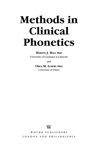 Cover image: Methods in Clinical Phonetics 1st edition 9781861561848