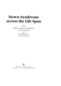 Cover image: Down Syndrome Across the Life Span 1st edition 9781861562302