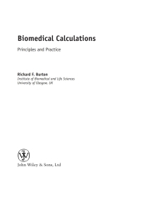 Cover image: Biomedical Calculations 1st edition 9780470519110