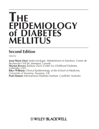 Imagen de portada: The Epidemiology of Diabetes Mellitus 2nd edition 9780470017272