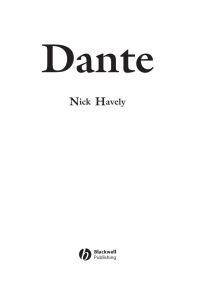 Imagen de portada: Dante 1st edition 9780631228530