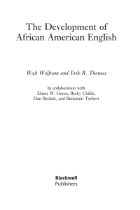 Imagen de portada: The Development of African American English 1st edition 9780631230878