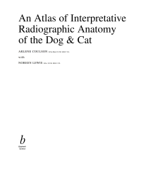 Cover image: An Atlas of Interpretative Radiographic Anatomy of the Dog and Cat 1st edition 9780632040780