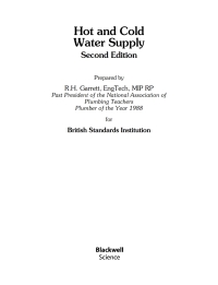 صورة الغلاف: Hot and Cold Water Supply 1st edition 9780632049851