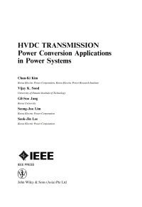Cover image: HVDC Transmission: Power Conversion Applications in Power Systems 1st edition 9780470822951