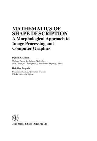 Imagen de portada: Mathematics of Shape Description: A Morphological Approach to Image Processing and Computer Graphics 1st edition 9780470823071