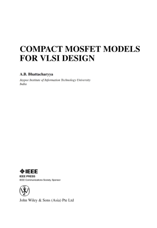 صورة الغلاف: Compact MOSFET Models for VLSI Design 1st edition 9780470823422