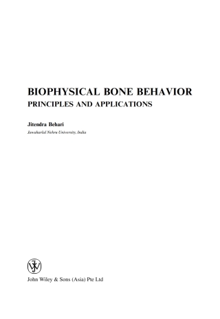 Imagen de portada: Biophysical Bone Behaviour 1st edition 9780470824009