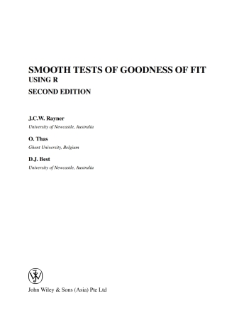 Cover image: Smooth Tests of Goodness of Fit 2nd edition 9780470824429