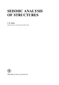 صورة الغلاف: Seismic Analysis of Structures 1st edition 9780470824610