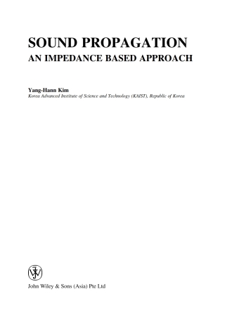Immagine di copertina: Sound Propagation: An Impedance Based Approach 1st edition 9780470825839