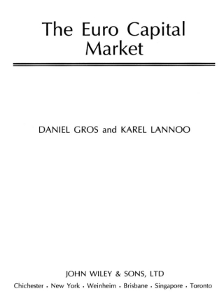 Imagen de portada: The Euro Capital Market 1st edition 9780471997627