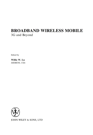 Cover image: Broadband Wireless Mobile 1st edition 9780471486619