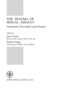 Imagen de portada: The Trauma of Sexual Assault 1st edition 9780471626602