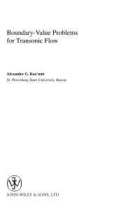 Cover image: Boundary Value Problems for Transonic Flow 1st edition 9780471486411