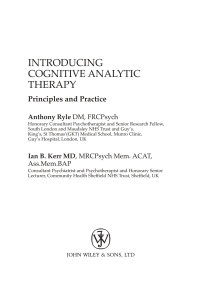 Cover image: Introducing Cognitive Analytic Therapy: Principles and Practice 1st edition 9780471892731