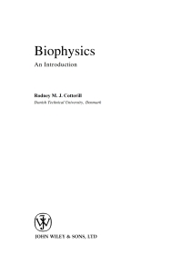 Cover image: Biophysics 1st edition 9780471485384