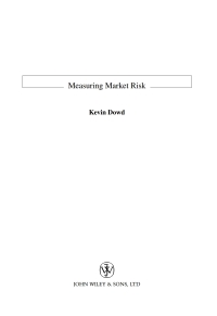 Imagen de portada: Measuring Market Risk 1st edition 9780471530305