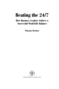 Cover image: Beating the 24/7 1st edition 9780470847626