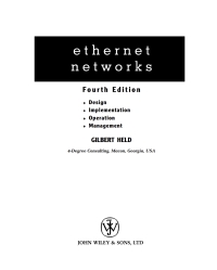 Cover image: Ethernet Networks 4th edition 9780470844762