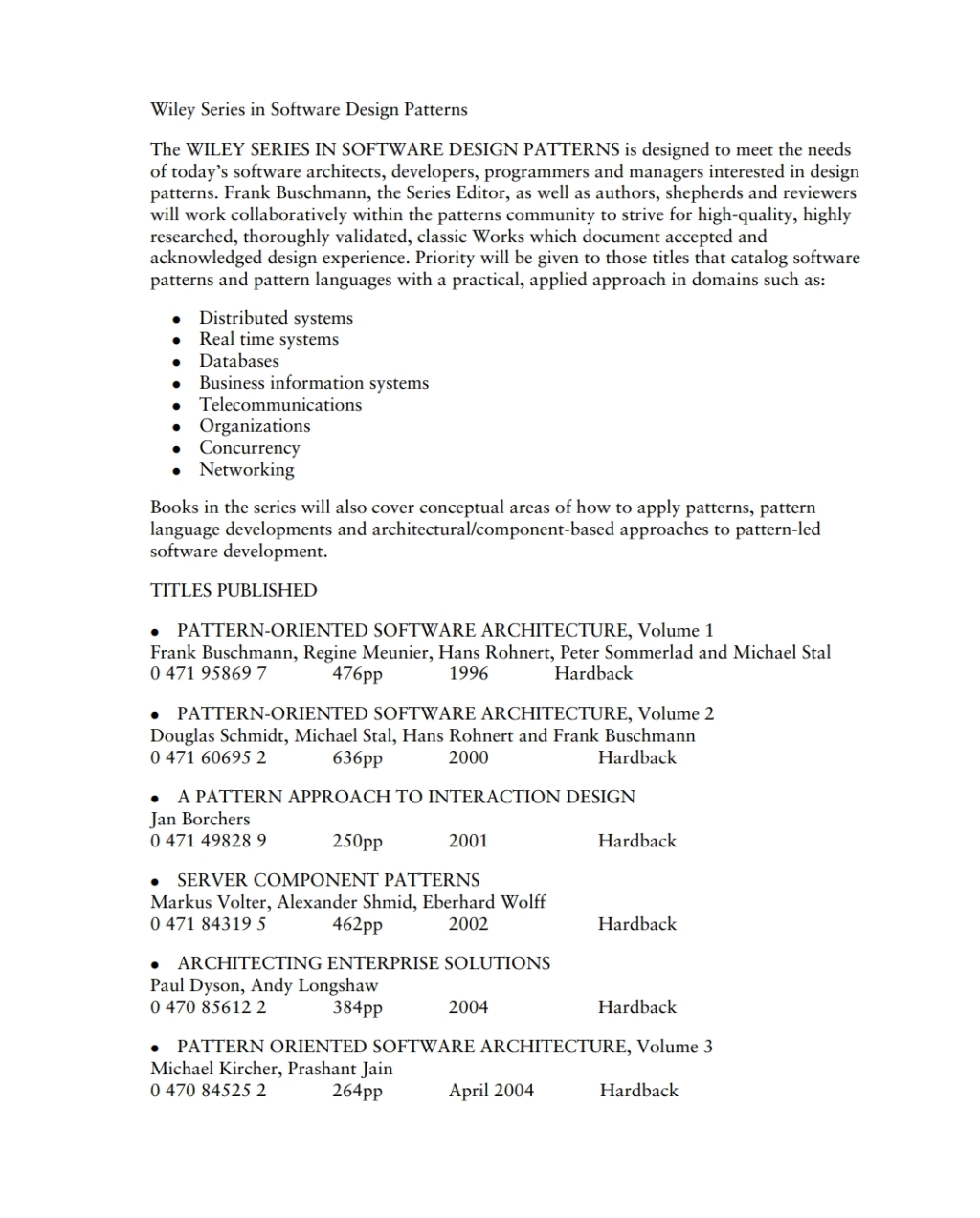 Architecting Enterprise Solutions: Patterns for High-Capability Internet-based Systems Patterns for High-Capability Internet-based Systems 1st Edition