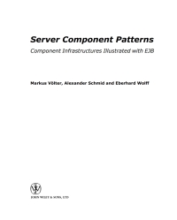 Cover image: Server Component Patterns 1st edition 9780470843192