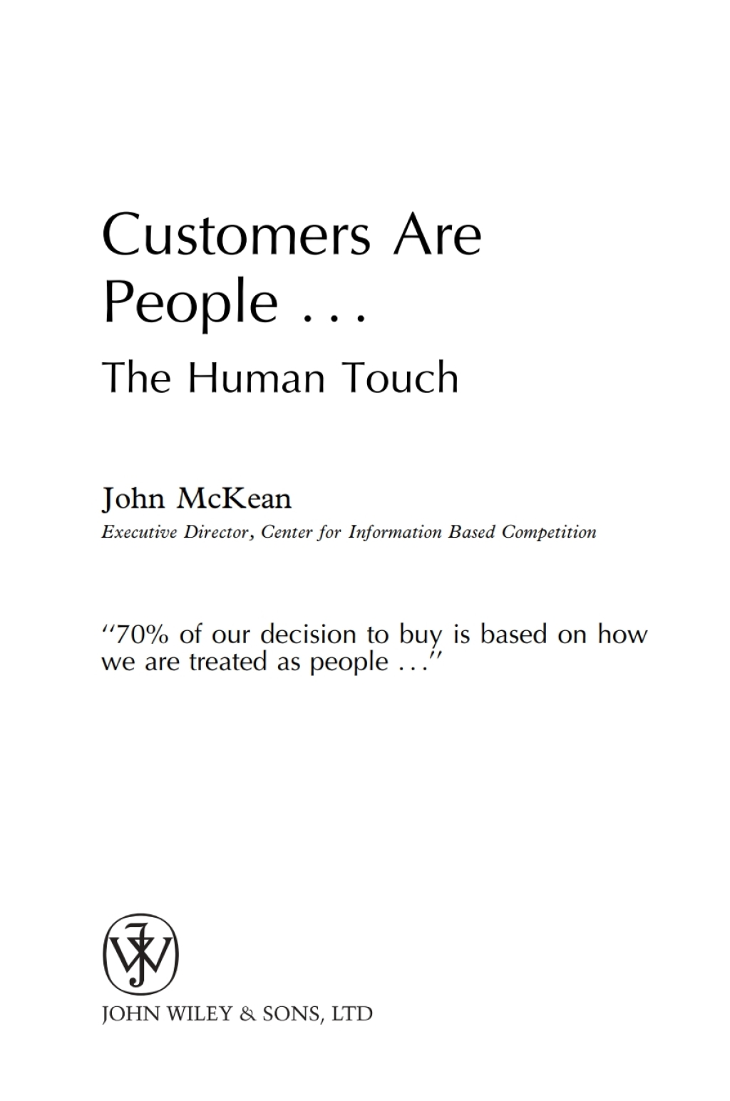 Customers Are People  The Human Touch  1st Edition eBook